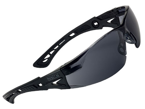 Bolle Safety RUSH+ Safety Glasses (Color: Smoke Lens / Black Frame)