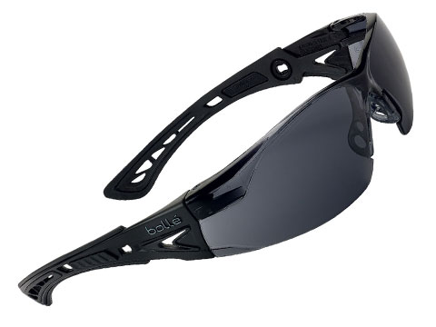 Bolle Safety RUSH+ Small BSSI Tactical Safety Glasses (Color: Smoke Lens / Black Frame)