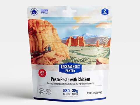 Backpacker's Pantry Freeze Dried Camping Food (Model: Lunch & Dinner / Pesto Pasta with Chicken)