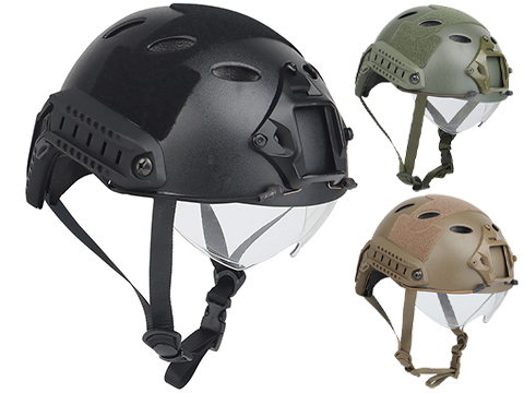 Avengers Lightweight Vented High Cut Helmet w/ Drop-Down Goggles (Color: Olive Drab)