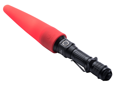 Brinyte BTW18 Foldable Traffic Wand Attachment for Handheld Flashlights (Color: Red)