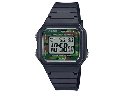 Casio W217H Men's Classic Digital Watch (Color: Black w/ Camo Dial)