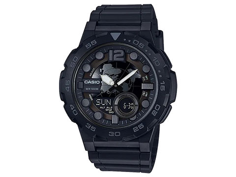 Casio Men's Classic AEQ100W Quartz Analog-Digital Watch (Color: Black)
