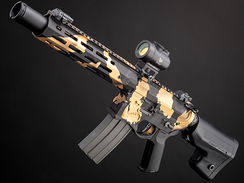 EMG / Sharps Bros Warthog Licensed Full Metal Advanced M4 Airsoft AEG Rifle w/ Grit City Custom Cerakote (Model: 10 SBR / Gold Camo)