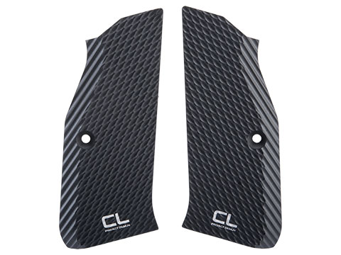 CL Project CNC Aluminum Grip Panels for ASG Shadow 2 Airsoft Gas Blowback Pistols (Color: Black)