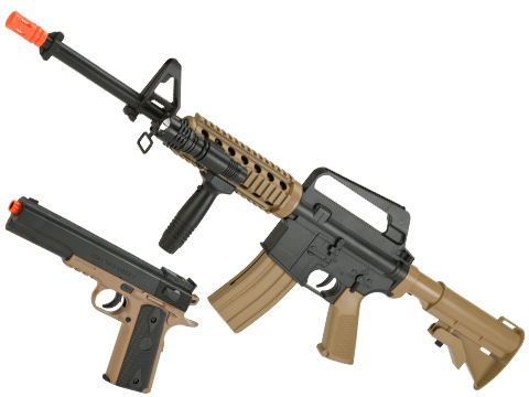 Colt Licensed M4A1 RIS and 1911 Spring Powered On Duty Kit (Color: Dark Earth)