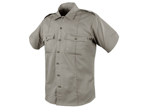 Condor Twill Men's Class B Short Sleeve Uniform Shirt (Color: Silver Tan / Small)