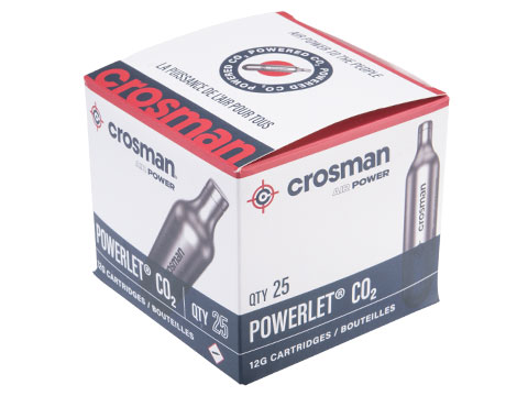 Crosman 12g CO2 Powerlet Cartridges (Pack: Box of 25)