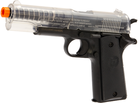 Game Face Stinger P311 Spring Powered Single Shot Military Style Airsoft Pistol (Color: Clear/Black)