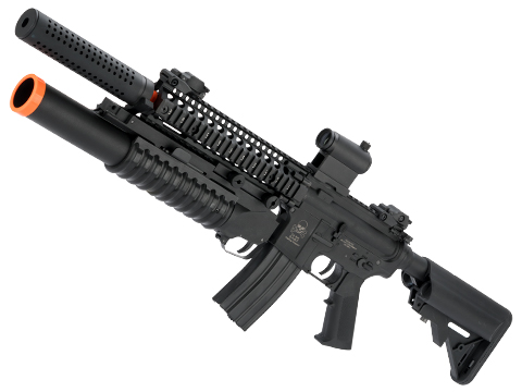 Matrix / S&T Sportsline M4 RIS Airsoft AEG Rifle w/ G3 Micro-Switch Gearbox (Model: Black RIS 9 / 350 FPS / M203 Package)