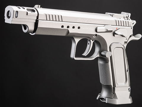 Cybergun Tanfoglio Licensed Limited Edition Custom Airsoft GBB Pistol by KWC (Model: Pistol w/ Comp / Silver)