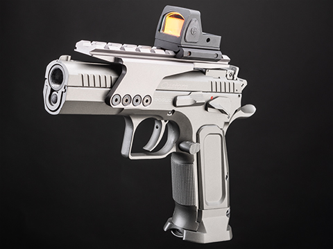 Cybergun Tanfoglio Licensed Limited Edition Custom Airsoft GBB Pistol by KWC (Model: Pistol w/ Sight Rail / Silver)