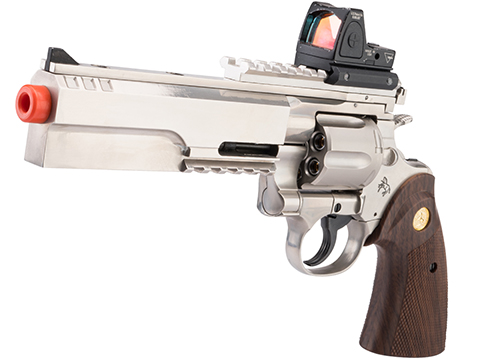 Cybergun Colt Licensed Python Evil .357 Magnum Gas Powered Airsoft Revolver (Color: Silver / Faux Wood Grips / Green Gas)