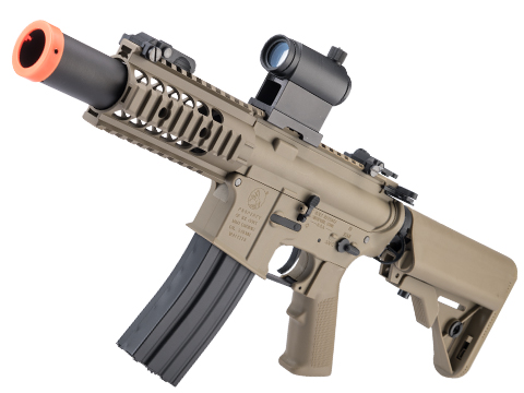 Cybergun Licensed Colt Sportsline M4 AEG Rifle w/ G3 Micro-Switch Gearbox (Model: M4 SBR w/ 5 Quadrail / Tan)