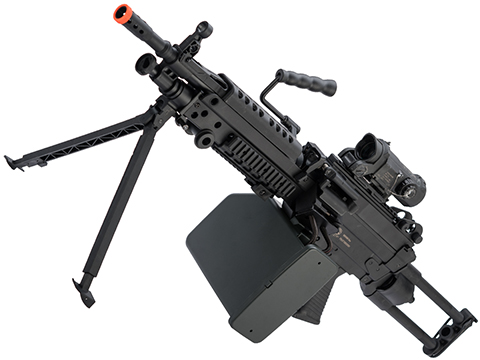 Cybergun FN Licensed M249 MINIMI Featherweight Airsoft Machine Gun (Model: Para / 400 FPS / Add 2500rd Box Magazine)