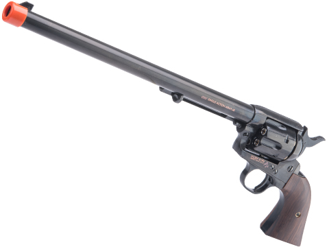 Cybergun Colt Licensed SAA .45 Peacemaker Gas Powered Airsoft Revolver by King Arms (Model: Buntline Special / Electroplated Black)