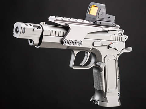 Cybergun Tanfoglio Licensed Limited Edition Custom Airsoft GBB Pistol by KWC (Model: Gold Custom / Silver)