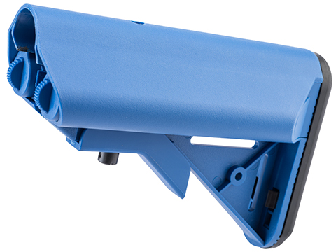 Matrix Fat Type Battery Crane Stock for M4 / M16 Series Airsoft AEG Rifles (Color: Training Blue)