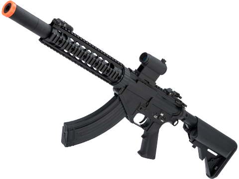 CYMA Full Metal Standard AR-47 QBS Airsoft AEG Rifle (Model: 10 Quad Rail w/ Suppressor)