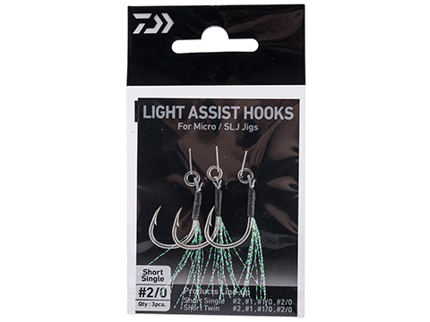 Daiwa Short Single Light Assist Hooks for SLJ Jigs 