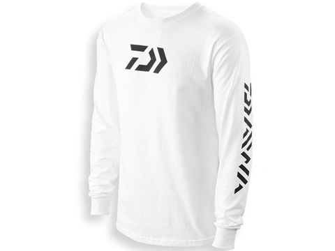 Daiwa Vector Print Logo Long Sleeve Shirt (Color: White / 3X-Large)