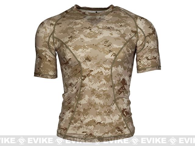 Emerson Skin-tight Base Layer Camo V-Neck Running Shirt 
