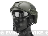 Matrix Basic Base Jump Type Tactical Airsoft Bump Helmet w/ Flip-down Visor (Color: Foliage Green)