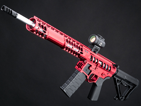 EMG F-1 Firearms UDR-15 Skeletonized AR-15 eSilverEdge Airsoft AEG Rifle w/ C7M M-LOK Handguard (Color: Red / Carbine / Gun Only)