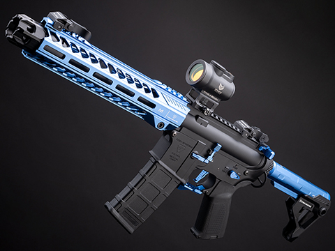 6mmProShop Strike Industries Licensed Sentinel M4 Airsoft AEG Rifle by E&C (Color: Blue / 10 GRIDLOK LITE / 350FPS)