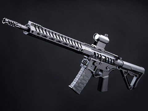 EMG F-1 Firearms UDR-15 AR15 2.0 eSilverEdge Full Metal Airsoft AEG Training Rifle (Model: Black / RS3 Stock)