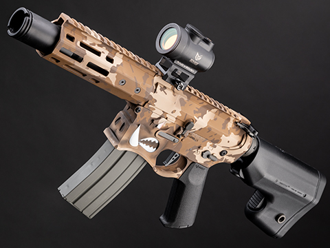 EMG / Sharps Bros Warthog Licensed Advanced M4 Airsoft AEG w/ Grit City Custom Cerakote (Model: 7 SBR / Hog Tan)