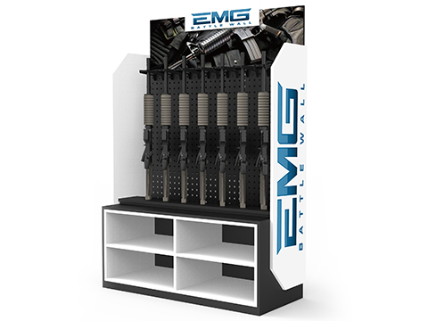 EMG Battle Wall System Professional Grade 7 Long Gun Display & Storage Solution w/ Built-in Shelves