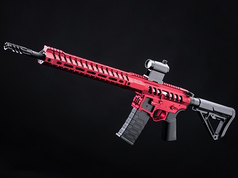 EMG F-1 Firearms UDR-15 AR15 2.0 eSilverEdge Full Metal Airsoft AEG Training Rifle (Model: Red / RS3 Stock / 400 FPS)