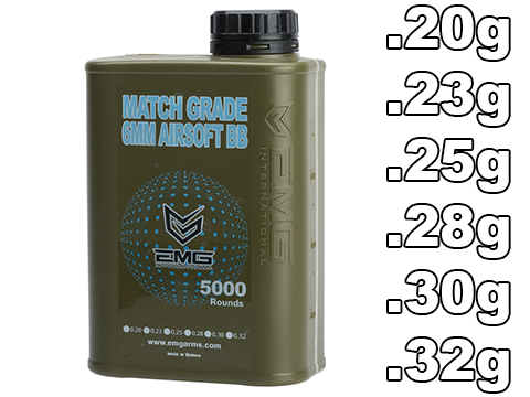 EMG International Match Grade 6mm Airsoft BBs - 5000 Rounds (Weight: .20g)