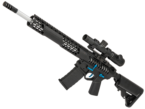 EMG F-1 Firearms BDR-15 3G AR15 2.0 eSilverEdge Full Metal Airsoft AEG Training Rifle (Color: Black - Blue / 350 FPS)