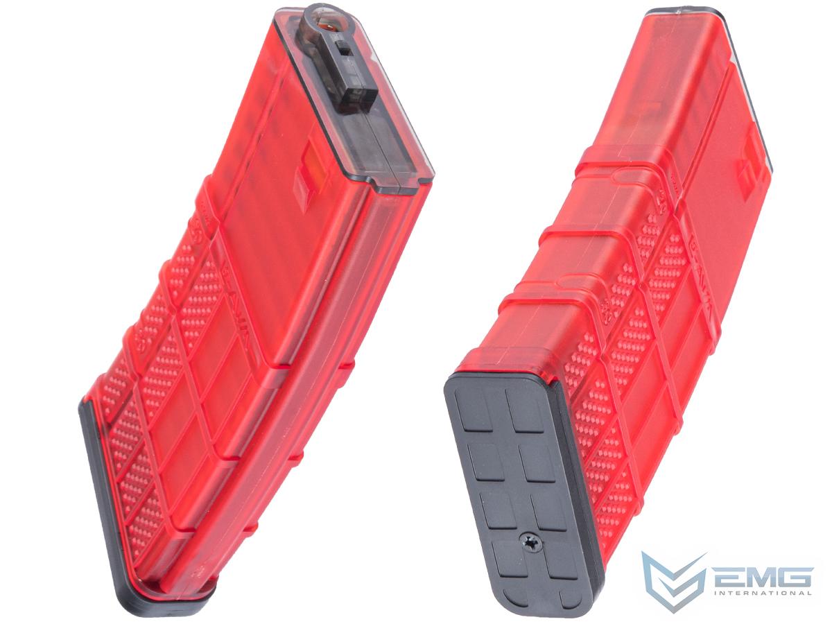 EMG Rd Lancer Systems Licensed L AWM Airsoft Mid Cap Magazines Color Translucent Red