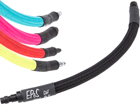 EPeS Airsoft Soft & Flexible MK.II Integral Grip Line Braided HPA Hose (Color: Black / 20cm)