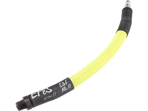 EPeS Airsoft Soft & Flexible MK.II Integral Grip Line Braided HPA Hose (Color: Green Highlighter / 20cm)