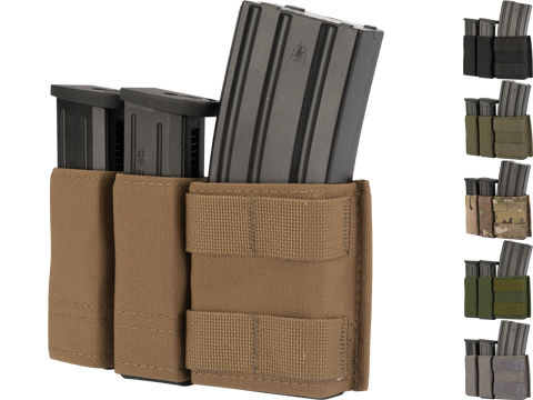 Esstac Side-BY-Side 1+2 5.56 / Double Stack Pistol KYWI Mag Pouch w/ Fight Light MALICE Clips 