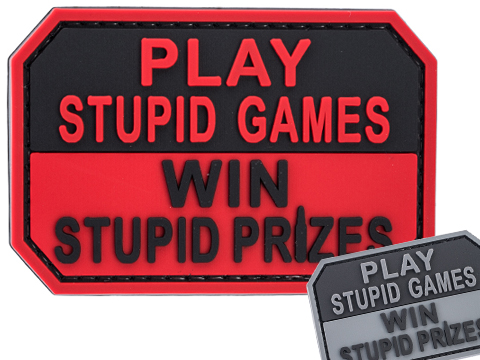 Evike.com Stupid Games, Stupid Prizes PVC Morale Patch (Color: Black-Grey)