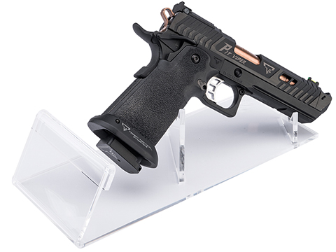 EMG Acrylic Clear Collector's Gun Stand for Pistols & Hand Guns w/ Front Placard