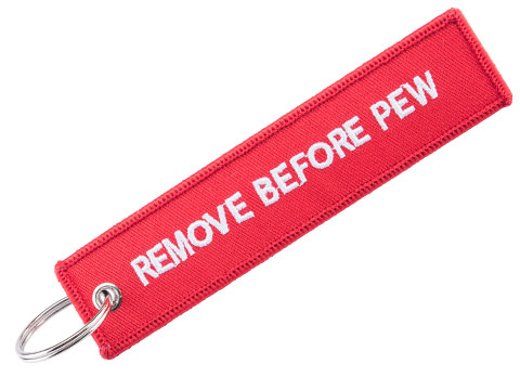 Evike.com Remove Before Pew Keychain Strap and Luggage Tag