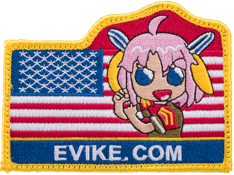 Evike.com US Flag w/ Anime Girl Embroidered Hook and Loop Morale Patch