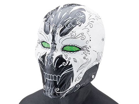 Evike.com R-Custom Fiberglass Hellspawn Full Face Mask (Color: Dia De Los Muertos / Mesh Lens / Large)