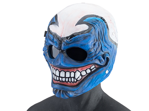 Evike.com R-Custom Fiberglass Hell Clown Full Face Mask (Color: Blue / Polycarbonate Lens / Medium)