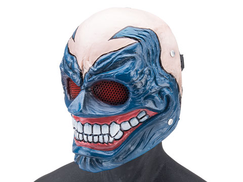 Evike.com R-Custom Fiberglass Hell Clown Full Face Mask (Color: Blue / Mesh Lens / Medium)