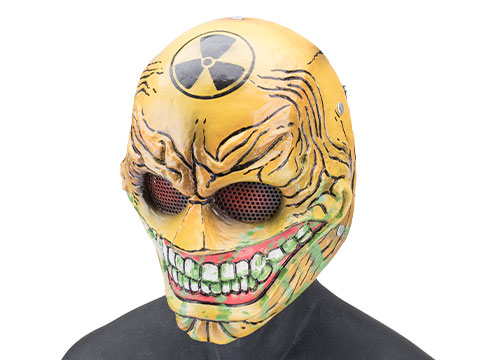 Evike.com R-Custom Fiberglass Hell Clown Full Face Mask (Color: Yellow / Mesh Lens / Medium)