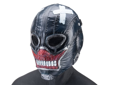 Evike.com R-Custom Fiberglass Zombie Full Face Mask (Color: Black / Mesh Lens / Medium)