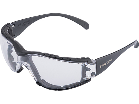 Evike.com ANSI Rated Anti-Fog Safety Glasses w/ Foam Gasket (Color: Black / Clear Lens)