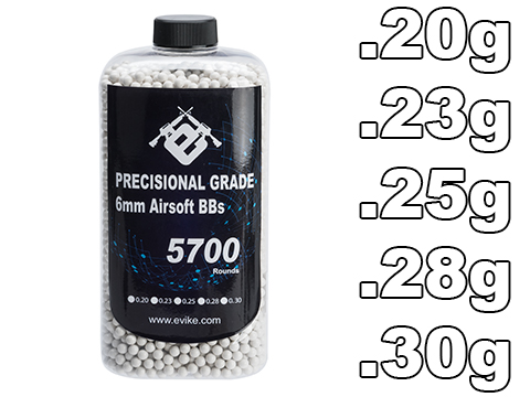 Evike.com Professional Grade Precision Airsoft BBs - 5700 Rounds (Weight: .25g)